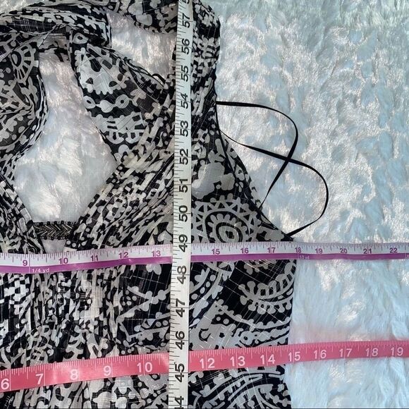 Oleg Cassini Black Paisley Printed Long Dress - Picture 6 of 9